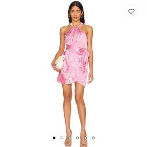 Amanda Uprichard Shauna Dress- pink swirl size small